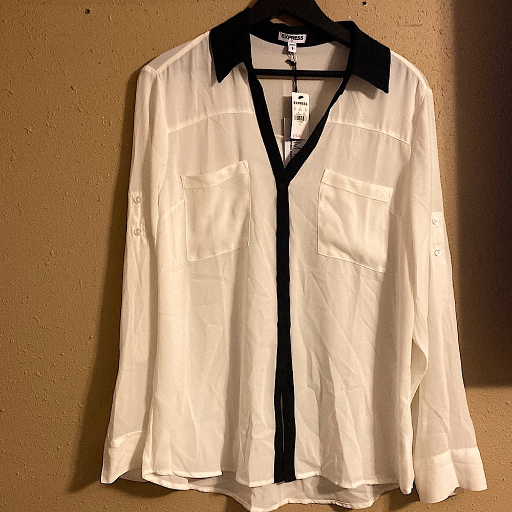 White and Black Express Blouse